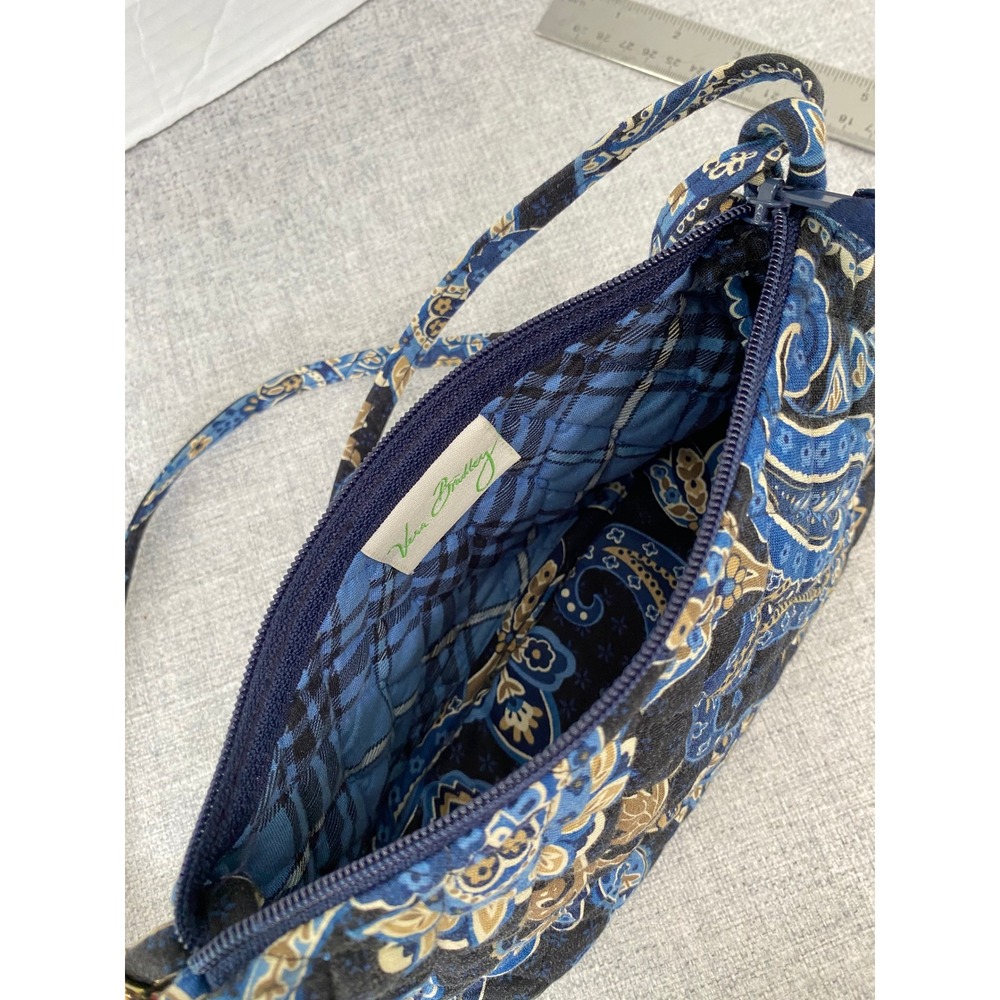 Vera Bradley Shoulder Bag Women Small Blue Moon Blooms Quilted Paisley Excellent - Picture 11 of 13